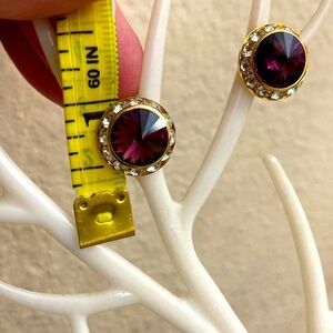 5/$10❤️❤️❤️Vintage 90s Rhinestoned & Purple Post Pierced Earrings